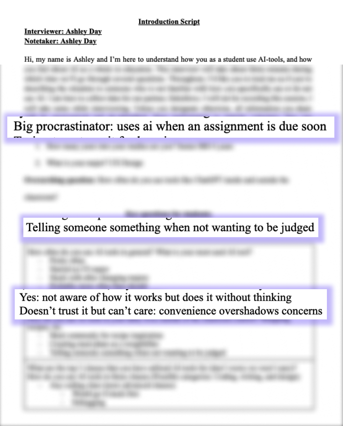 Student interview findings